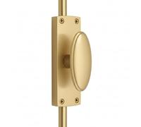 EuroArt Oval Knob Espagnolette Cremone Lock Bolt Premium Finish for Doors and Windows Decorative Multi Point Locking Fixings Included (Satin Brass)