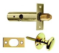 EUROART Polished Brass Oval Thumb Turn with Security Rack Bolt from