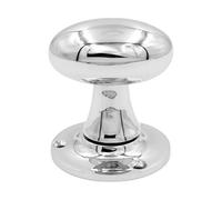 EUROART Oval Mortice Door Knob R58mm D60x38mm P70mm (Pairs) in Polished Chrome