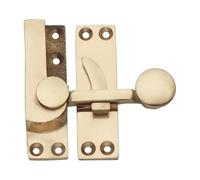 EuroArt Quadrant Sash Window Fastener, Polished Finish, Corrosion-Resistant, Secure Locking, with Fixings, for Timber Sash Windows (Polished Brass)