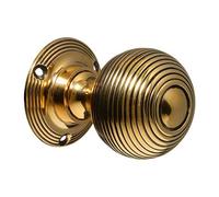 EUROART Reeded Mortice Door Knobs in Various Finishes (Polished Brass)