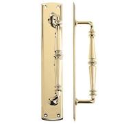 EUROART Renata Door Solid Brass Pull Handle on Backplate in Polished Brass Finish & Dimensions 382mm x 64mm