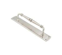 EUROART Renata Door Solid Brass Pull Handle on Backplate (Multiple Finish) & Dimensions 382mm x 64mm (Satin Chrome)