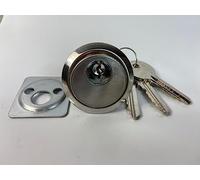 EUROART Replacement Rim Cylinder Set, Security Rim Cylinder Door Lock Night Latch in Brushed Satin Chrome Dimensions 77X33X33mm