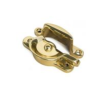 EuroArt Sash Fitch Fastener, Lever-Operated, Corrosion-Resistant, Polished Finish, for Timber Sash Windows, with Fixings Included (Polished Brass)