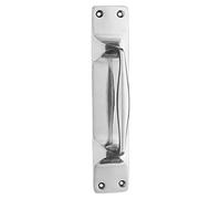 Euroart Satin Nickel Finish Pull Handle on Back Plate | Dimensions 300mm x 63mm Perfect for Both Residential and Commercial Front Doors