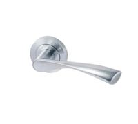 EUROART Satin Stainless Steel Lever Door Handle on Rose - Multiple Size Options for Internal Doors (130 x 73 x 52mm)