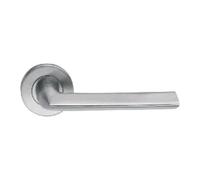 EUROART Satin Stainless Steel Lever Door Handle on Rose - Multiple Size Options for Internal Doors (131 x 15 x 53mm-PSS)