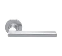 EUROART Satin Stainless Steel Lever Door Handle on Rose - Multiple Size Options for Internal Doors (134 x 67 x52mm)