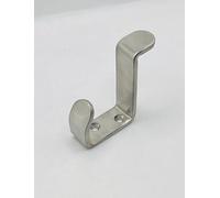 Euroart Single Hat and Coat Hook with Rubber Door Stopper in Satin Stainless Steel