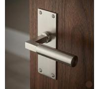 EUROART Smithson Luxury Slimline Interior Door Handle on Backplate Premium Contemporary Lever Door Furniture for Modern Residential & Architectural Interiors (Latch, Satin Nickel)