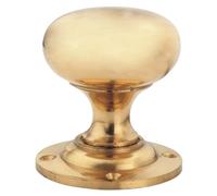 EUROART Solid Brass Mushroom Mortice Door Knob, 66mm, Traditional Style, Corrosion Resistant, for Internal Doors (Antique Brass)