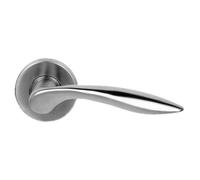 EUROART Solid Stainless Steel Lever Door Handle on 52mm Rose - Satin Stainless Steel Finish, Multiple Size Options for Internal Doors (130 x 55mm)