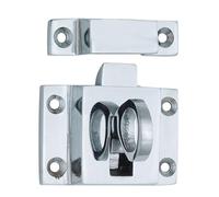 EuroArt Square Fanlight Catch Window Fastener Heavy Duty Fanlight Lock Secure Vent Catch Brass Finish Fixings Included (Polished Chrome)