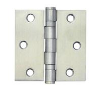 EuroArt Stainless Steel Ball Bearing Hinges, 75x75x2mm, Heavy-Duty Butt Hinge for Internal and External Wooden Doors (Polished Stainless Steel)