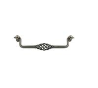 EUROART Steel Cabinet Handle, 192mm, Antique Pewter, Corrosion-Resistant, for Cabinets and Drawers, Vintage Style (Matt Black)