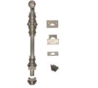 EuroArt Surface Sliding Bolt 305mm Satin Nickel Decorative Oval Knob Door Bolt Solid Metal Construction Fixings Included (Oval Knob Stepped)