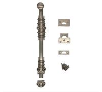 EuroArt Surface Sliding Bolt 305mm Satin Nickel Decorative Oval Knob Door Bolt Solid Metal Construction Fixings Included (Oval knob Beaded)