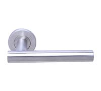 EUROART T Bar Straight Lever on Rose Door Handle Satin Stainless Steel