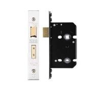 Toledo/Wing D20 Internal Lever on Rose Latch, Lock, & Bathroom Packs in Polished Chrome/Satin Nickel (Bathroom Lock 2.5")