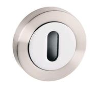 EUROART Toledo/Wing D20 Internal Lever on Rose Latch, Lock, & Bathroom Packs in Polished Chrome/Satin Nickel (Standard Escutcheon x1)