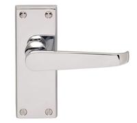 EUROART Traditional Victorian Straight Door Handle in Polished Chrome Finish