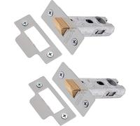 Euroart Tubular Door Latch for Internal Wooden Doors in PB, PC, SC, MB Finish Perfect for use in bedrooms, Living Rooms, and Other Internal Spaces. (75mm Satin Nickel (2))