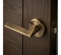 EUROART Vector Luxury Interior Door Handle Set Premium Contemporary Lever Door Furniture for Modern Residential & Architectural Interiors (Antique Brass)