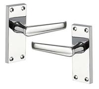 EUROART Victorian Lever Latch Door Handles in Polished Chrome Finish & Dimensions 100mm x 40mm