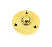 EuroArt Victorian Round Door Bell Push Press Button 52mm - Traditional Surface Mounted Entrance Doorbell (Polished Brass)