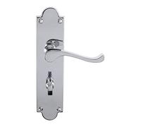 EUROART Victorian Scroll Lever On Shaped Backplate - (Contract Range) Lock, Bathroom & Latch (Bathroom, Polished Chrome)