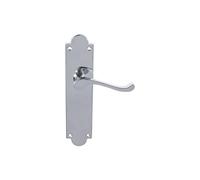 EUROART Victorian Scroll Lever On Shaped Backplate - (Contract Range) Lock, Bathroom & Latch (Latch, Polished Chrome)