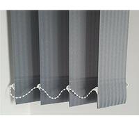 EUROBLINDS Made To Measure GREY Vertical Blind Replacement SLATS LOUVRES 3.5 inch (89mm) WIDE - HUGE CHOICE OF FABRICS (KINGHAM GRAPHITE, 15)