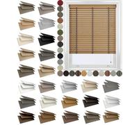 EUROBLINDS - Made To Measure Wood Venetian Blinds In Fauxwood & Realwood 50mm Slats with Strings Or Tapes - Variety Of Colours & Designs - Made to Measure up to 240cm x 180cm - Custom Made In The Uk