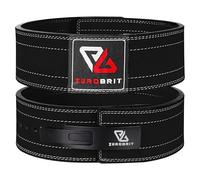 EuroBrit Powerlifting Belt for Weight Lifting, Adjustable Lever Buckle Genuine Leather Belt For Men And Women Gym Weight Lifting Belt 4" Wide 10mm Thick, Power Lifting, Deadlift (Medium, Black)