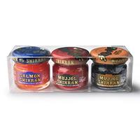 Eurocaviar - Shikran - Caviar Sampler Pack mix: 3 x 25 gm. Mullet Roe Caviar Pearls Black + Mullet Roe Caviar Pearls Red + Smoked Salmon Caviar Pearls