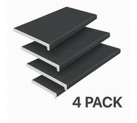 Eurocell Windows4You Anthracite Grey Woodgrain Upvc Capping Board With End Caps - Fascia & Roofline Cover - (L) 3M X (W) 300mm (Pack Of 4)