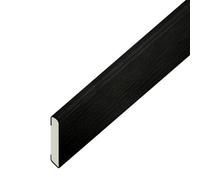 Eurocell Windows4You Black Ash Woodgrain Upvc Architrave Trim - Pencil Round Flat - (L) 1M X (W) 30mm