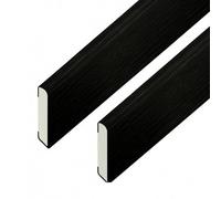 Eurocell Windows4You Black Ash Woodgrain Upvc Architrave Trim - Pencil Round Flat - (L) 2M X (W) 45mm (Pack Of 2)