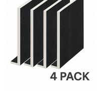 Eurocell Windows4You Black Ash Woodgrain Upvc Capping Board With End Caps - Fascia & Roofline Cover - (L) 3M X (W) 175mm (Pack Of 4)