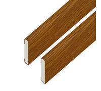 Eurocell Windows4You Golden Oak Woodgrain Upvc Architrave Trim - Pencil Round Flat - (L) 5M X (W) 65mm (Pack Of 2)
