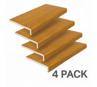 Eurocell Windows4You Golden Oak Woodgrain Upvc Capping Board With End Caps - Fascia & Roofline Cover - (L) 3M X (W) 200mm (Pack Of 4)
