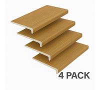 Eurocell Windows4You Irish Oak Woodgrain Upvc Capping Board With End Caps - Fascia & Roofline Cover - (L) 1.75M X (W) 300mm (Pack Of 4)