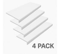 Eurocell Windows4You White Upvc Capping Board With End Caps (L)1.25M X (W)100mm X 9mm Window Sill Cover, Pack Of 4