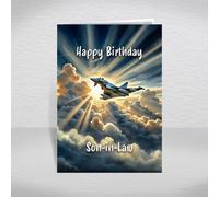 Eurofighter Typhoon Birthday Card for Son-in-Law - Modern RAF Fighter Jet Military Card for Men, Boys - Aeroplane Airplane Aviation Theme: Son-in-Law Birthday Card (Size A5)