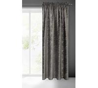 Eurofirany Adria Velvet Curtain with Ruffle Tape Patterned Velvet Look Geometric Pattern Modern Classic Living Room Bedroom Balcony Door 140 x 270 cm Gtaphit and Grey