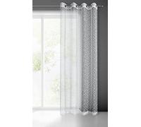 Eurofirany Net Eyelets-1 Pc, Window, Transparent, Sheer Curtain for Living Bedroom Children's Dining Room, Fabric, White, W55 x L98