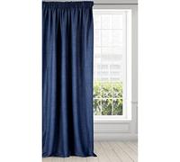 Eurofirany Amelia Curtain Ruffle Tape Plain Plain Weave Living Room Lounge 1 Piece Polyester Blue 140 x 270 cm
