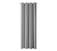 Eurofirany Blackout Light Insulating Darkening Pattern Curtains 8 Eyelets Elegant Smooth Plain Soft Living Room Bedroom Lounge, Silver, 135 x 250 cm