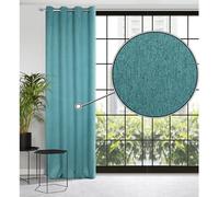 Eurofirany CARLO Extra Long Blackout Curtain with Eyelets - 1 Unit, Heavy 340g/m², Thermal Insulating Curtain, Opaque, Room Darkening, Bedroom, Living Room, W53'' x L98'', Turquoise